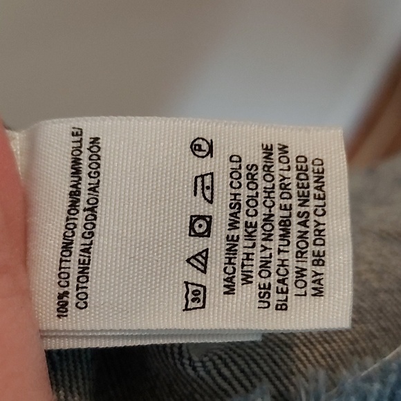 We The Free Denim Mini Skirt Distressed with Raw Hem Size 26 - Picture 7 of 7